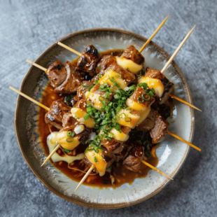 Brochettes bœuf et fromage